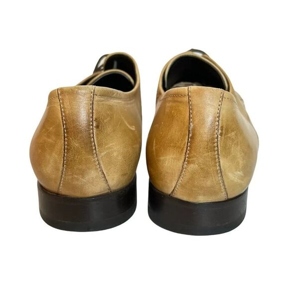 Giulio Moretti Tan Distressed Leather Oxford Shoes - Picture 5 of 9